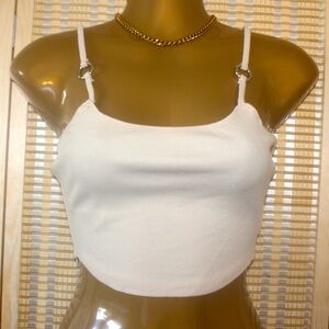 Cream crop top tank
